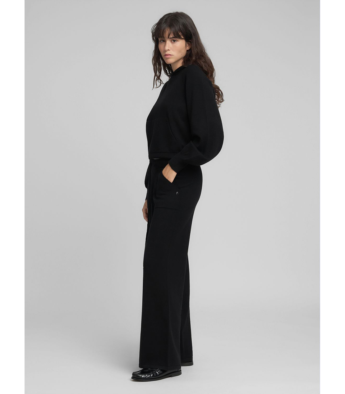 レギュラーフィット ニットパンツ（セットアップ） 詳細画像 ブラック 4